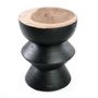 Tabourets - Le Tabouret Kulun - Noir Naturel - BAZAR BIZAR LIVING