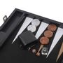 Leather goods - Backgammon Set Jet Black - Lizard Vegan Leather - Large - VIDO LUXURY BOARD GAMES