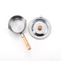 Casseroles - Casserole de 14 cm en acier inoxydable, martelées avec deux becs verseurs - collection Yukihira / YOSHIKAWA - ABINGPLUS