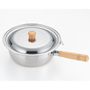 Casseroles - Casserole de 22 cm en acier inoxydable, martelées avec deux becs verseurs - collection Yukihira / YOSHIKAWA - ABINGPLUS