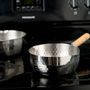 Saucepans  - 24 cm stainless steel saucepan, hammered with two spouts - Yukihira/YOSHIKAWA collection - ABINGPLUS