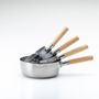 Saucepans  - 24 cm stainless steel saucepan, hammered with two spouts - Yukihira/YOSHIKAWA collection - ABINGPLUS