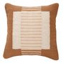 Coussins textile - Coussin décoratif Earth Stripe fabriqué à la main, rouille, 18 x 18 pouces - CASA AMAROSA