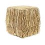 Tabourets - Le Tabouret Raffia Shaggy - Carré - BAZAR BIZAR LIVING