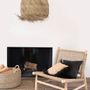 Cushions - The Raffia Cushion Cover Square - Natural Black - 40x40 - BAZAR BIZAR LIVING