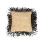 Cushions - The Raffia Cushion Cover Square - Natural Black - 40x40 - BAZAR BIZAR LIVING