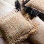 Cushions - The Raffia Cushion Cover Square - Natural Black - 40x40 - BAZAR BIZAR LIVING