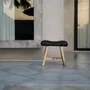 Stools - The Suar Stool with Leather - Natural Black - BAZAR BIZAR LIVING