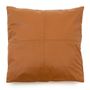 Cushions - The Four Panel Leather Cushion Cover - Camel - 60x60 - BAZAR BIZAR LIVING