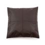 Coussins - La Housse de Coussin Four Leather Panel - Chocolat - 40x40 - BAZAR BIZAR - COASTAL LIVING