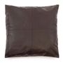 Cushions - The Four Panel Leather Cushion Cover - Choco - 60x60 - BAZAR BIZAR - COASTAL LIVING