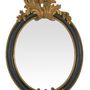 Mirrors - BAROQUE BLACK & GOLD OVAL MIRROR 25X38 cm - EMDE