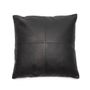 Cushions - The Four Panel Leather Cushion Cover - Black - 40x40 - BAZAR BIZAR LIVING