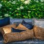 Cushions - The Four Panel Leather Cushion Cover - Black - 40x40 - BAZAR BIZAR LIVING