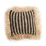 Coussins - La Housse de Coussin Striped Raffia - Naturel Noir - 40x40 - BAZAR BIZAR LIVING