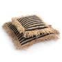 Coussins - La Housse de Coussin Striped Raffia - Naturel Noir - 40x40 - BAZAR BIZAR LIVING