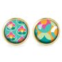 Jewelry - Ears studs Queen Size surgical stainless steel gold - Yéyé - LES JOLIES D'EMILIE