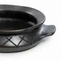 Platter and bowls - The Burned Oval Pot With Pattern and side handles - Black - BAZAR BIZAR LIVING