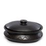 Platter and bowls - The Burned Oval Pot With Pattern - Black - BAZAR BIZAR LIVING