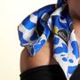 Scarves - Large silk square 90 x 90 cm - Night blue - GOTS French silk - OURSE BLANCHE