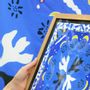 Foulards et écharpes - Petit carré de soie 45 x 45 cm - Bleu de Nuit - soie française GOTS - OURSE BLANCHE