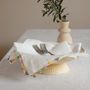 Linge de table textile - SERVIETTE DE TABLE LIN BRODE MAIN - NADIA DAFRI PARIS