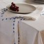 Linge de table textile - SERVIETTE DE TABLE LIN BRODE MAIN - NADIA DAFRI PARIS