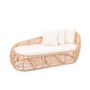 Canapés - LULLI - Banquette design en rotin avec 1 grand coussin et 3 petits coussins - HYDILE