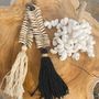 Decorative objects - The Macrame Fishbone Keychain - Black - BAZAR BIZAR - COASTAL LIVING