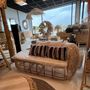Canapés - LULLI - Banquette design en rotin avec 1 grand coussin et 3 petits coussins - HYDILE