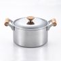 Saucepans  - Japanese stainless steel pot, 18, 22 and 24 cm hammered with lid - Yukihira/YOSHIKAWA collection - ABINGPLUS