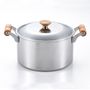 Saucepans  - Japanese stainless steel pot, 18, 22 and 24 cm hammered with lid - Yukihira/YOSHIKAWA collection - ABINGPLUS