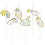 Birthdays - 6 Unicorn Paper Straws - Recyclable - ANNIKIDS