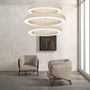 Hanging lights - R7 Triple Giant Suspension with Three Overlapped Pleated Lampshade Exclusive Handmade in Italy - LIGHTINUP