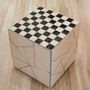 Coffee tables - Chess checkerboard tiled cube - L'ATELIER DES CREATEURS