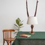 Linge de table textile - Nappe de table 100% lin Motif -ARRASTA PÉ couleur vert AMAZÔNIA - SABIÁ DESIGN
