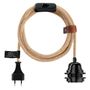Hanging lights - Bala suspension lamp -Black socket 4.5m natural woven cord - String - HOOPZÏ