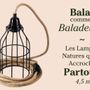 Suspensions - Suspension luminaire Bala -Douille noire Cordon tissé naturel 4,5m - Ficelle - HOOPZÏ