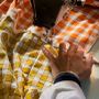 Table cloths - Orange/Mustard Two-Tone Checkered Tablecloth - ENSEMBLE