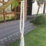 Bijoux - Collier blanc en laine, bois et coquillage (Bali) - CBLCS22 - BALINAISA