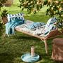Lawn sofas   - Synthetic Wicker and Natural Steel Daybed Bench - CFOC