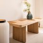 Decorative objects - Wabi rectangular coffee table in wood and natural rattan - CFOC
