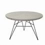 Other tables - Large Papyrus round table in synthetic wicker, glass and metal - CFOC
