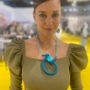 Cadeaux - Collier Flamenco canard perle aqua - SAMUEL CORAUX - PARIS