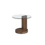 Coffee tables - Round walnut corner table - ANGEL CERDÁ