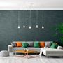 Hanging lights - Hang-5 Suspension French Linen Ceiling Lamp - 5 Wire 2.50m - White Headlamp and Socket - HOOPZÏ