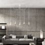 Hanging lights - Hang-5 Suspension French Linen Ceiling Lamp - 5 Wire 2.50m - White Headlamp and Socket - HOOPZÏ