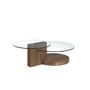 Coffee tables - Walnut glass round top coffee table - ANGEL CERDÁ