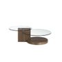 Coffee tables - Walnut glass round top coffee table - ANGEL CERDÁ