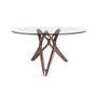 Dining Tables - Round dining table in glass and wood - ANGEL CERDÁ